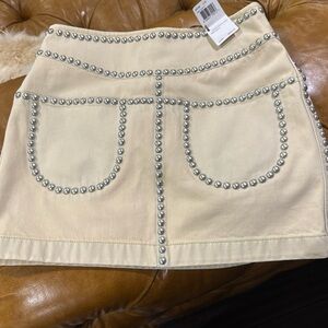 COACH mini skirt rare cream with embellishments NWT